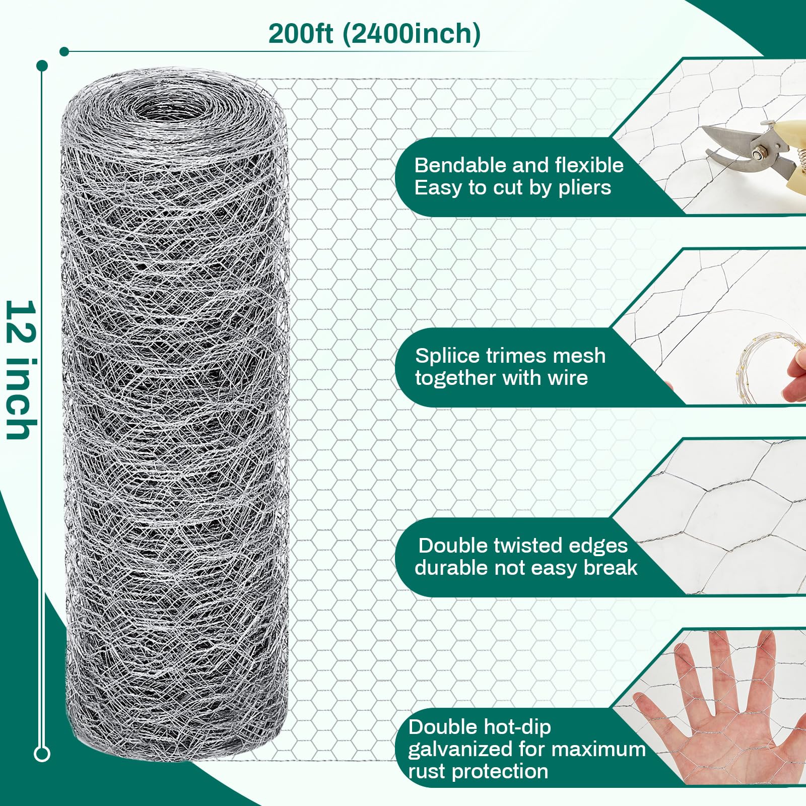 GlikCeil close-up of 1-inch hex mesh showing galvanized finish and structural detail