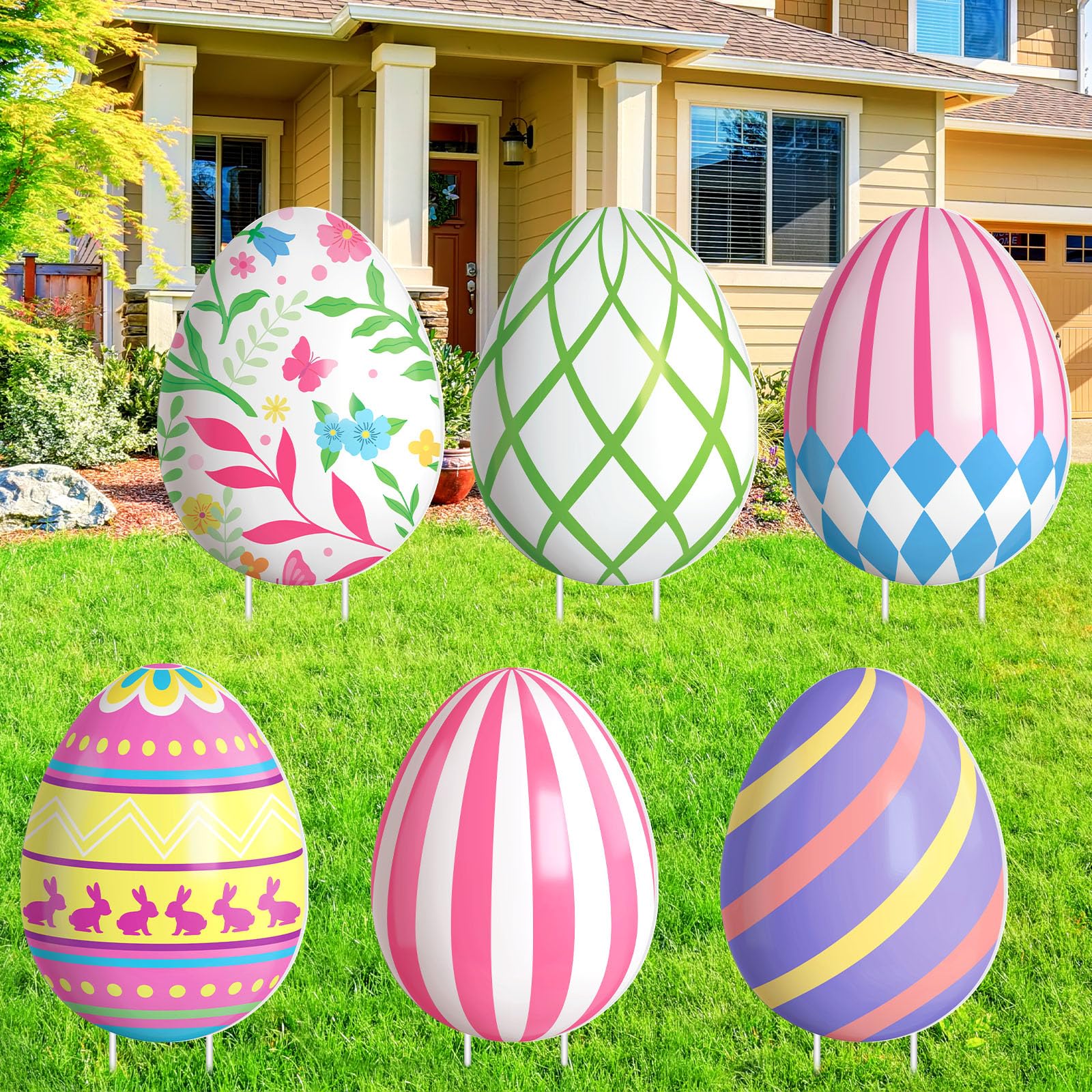 glikceil front-facing pack of six eggs showing colorful yard appeal