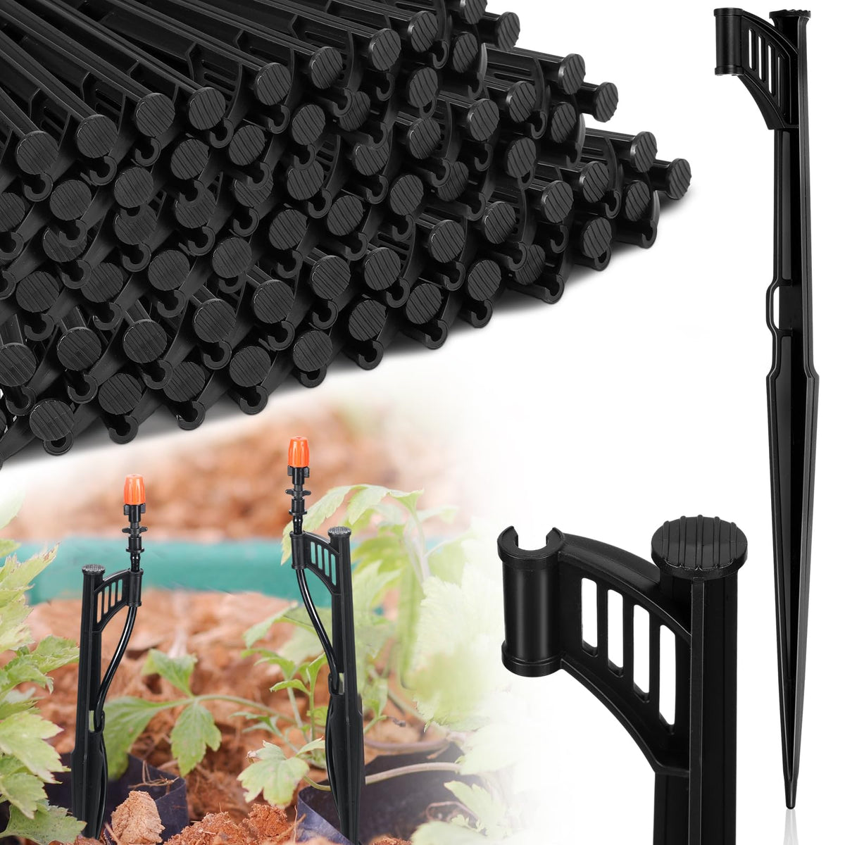 GlikCeil front view of 100 stakes showing quantity and packaging, easy-install benefit