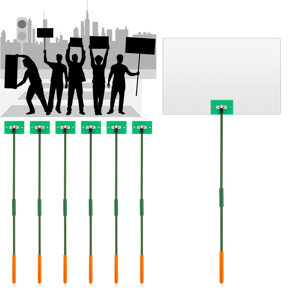GlikCeil front view of 20-pack sign holders for easy group displays