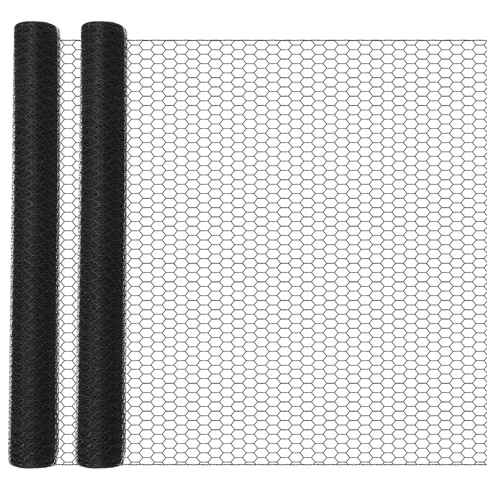 GlikCeil front view of two black galvanized mesh rolls showing product and quantity benefit