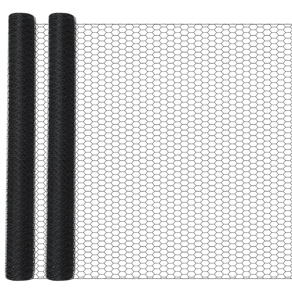 GlikCeil front view of two black galvanized mesh rolls showing product and quantity benefit