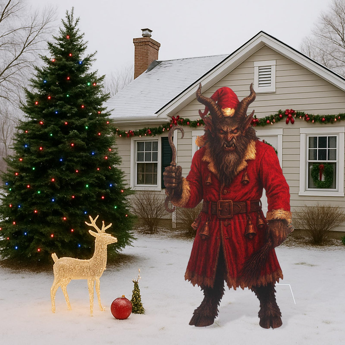 GlikCeil Krampus front view showing dramatic silhouette and curb appeal