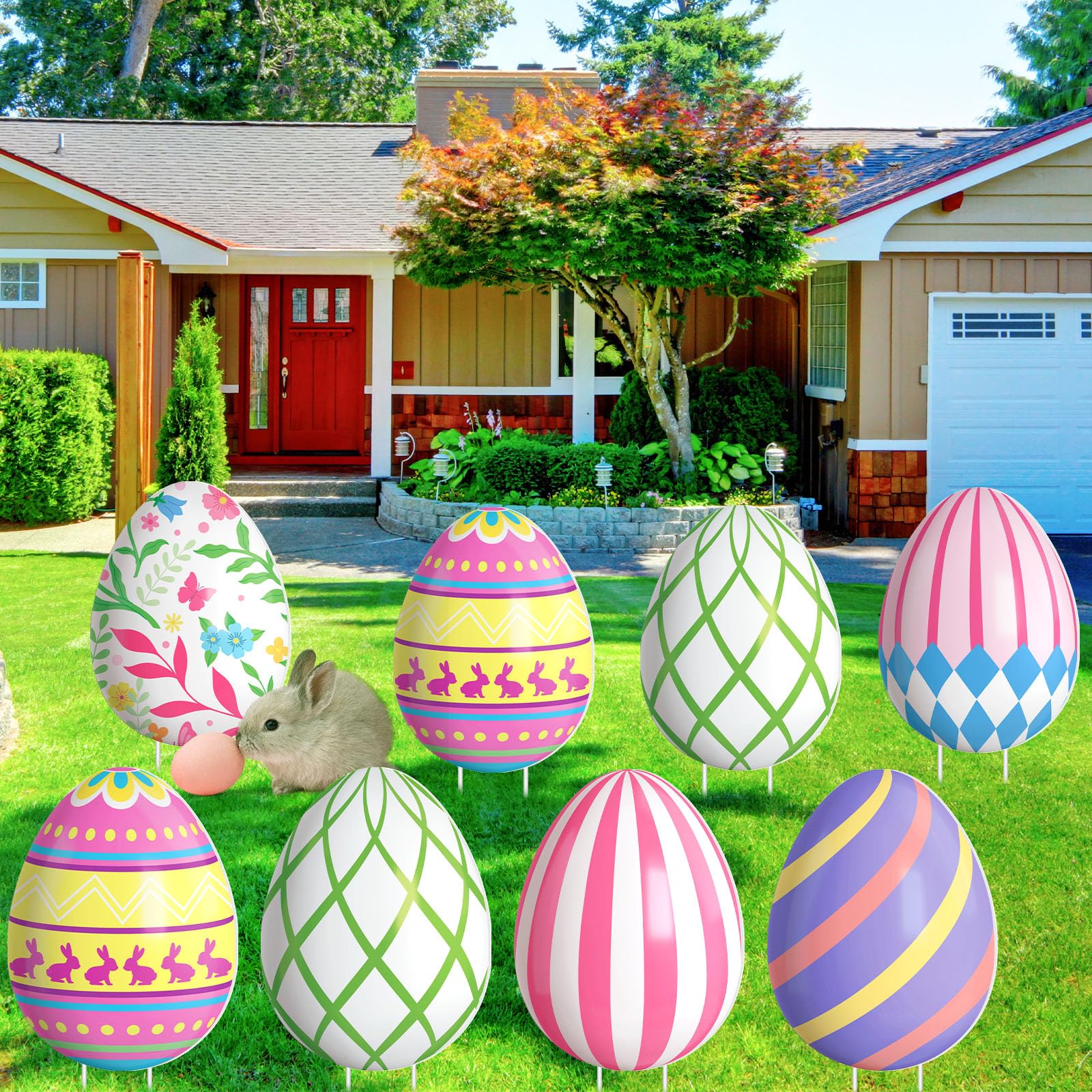glikceil front yard spring display creating bright curbside cheer