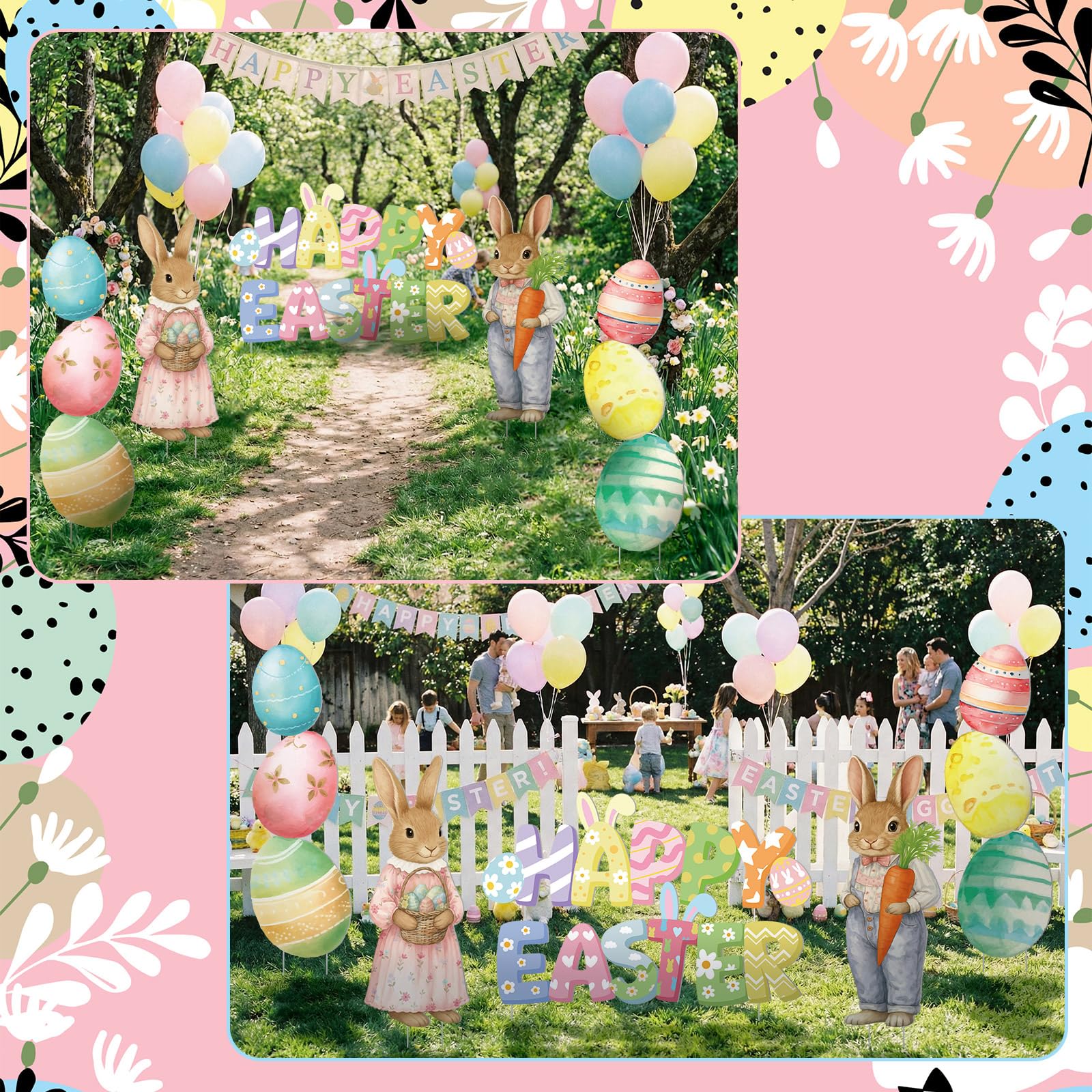 GlikCeil lifestyle patio installation conveying joyful Easter atmosphere outdoors