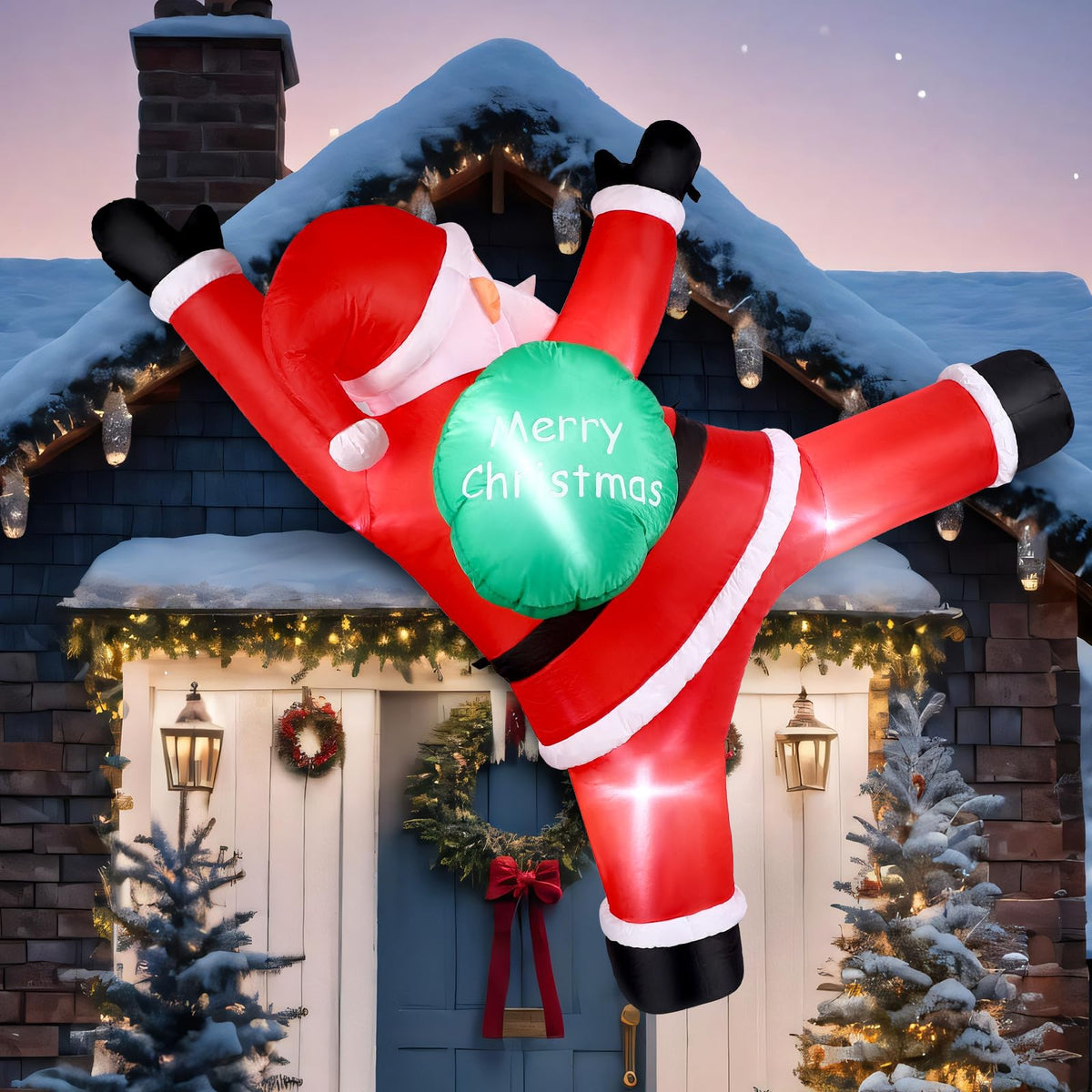 Glimin climbing Santa front view showing festive look and clear holiday impact
