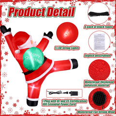 Glimin Santa lit at night with LEDs providing bright decorative illumination