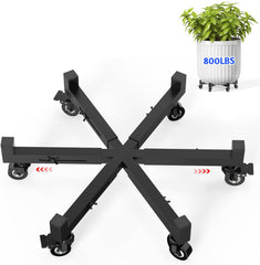 GLISWAM front view of metal plant caddy showing adjustable ring and sturdy frame, easy repositioning