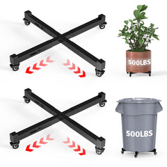 GLISWAM front view of two adjustable plant dollies showing sturdy metal frame and wheels — mobility benefit