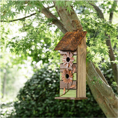 Glitzhome bird house back with removable clean-out panel for easy maintenance