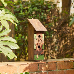 Glitzhome bird house entrance hole close-up sized for small birds