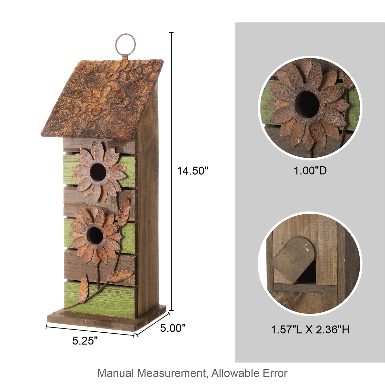 Glitzhome bird house hanging from tree branch offering safe shelter
