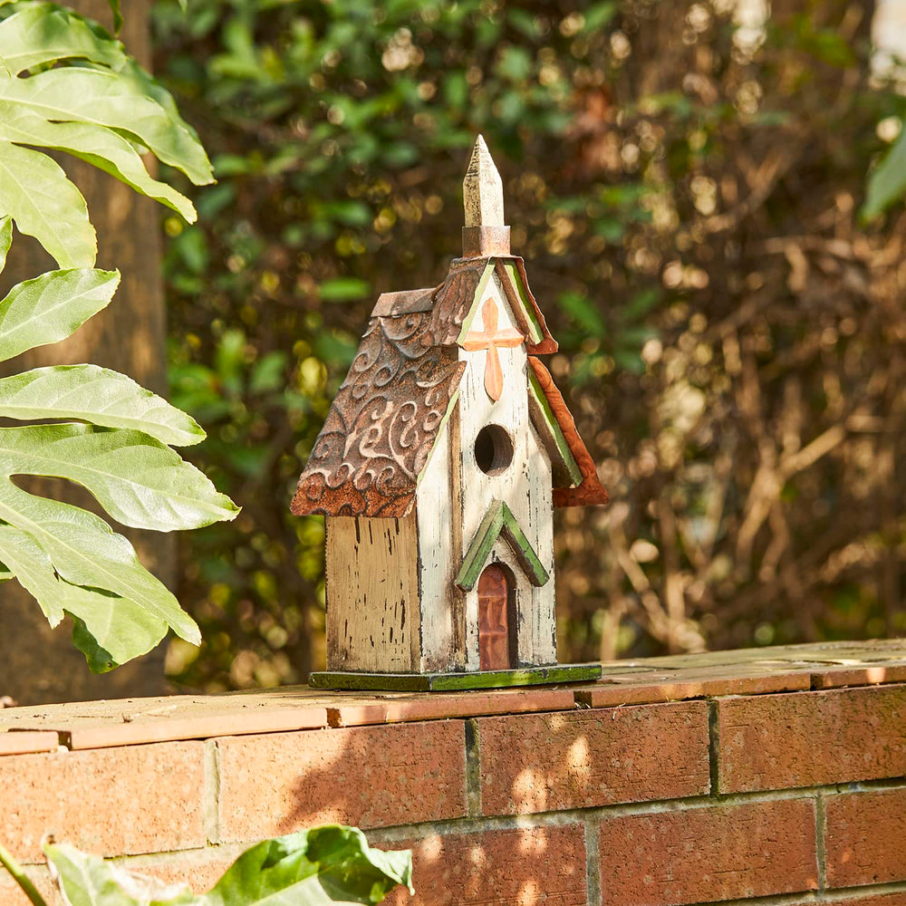 Glitzhome placed in a garden scene providing a charming outdoor focal point