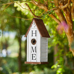 Glitzhome close-up of shutter pattern and HOME lettering adding decorative garden appeal