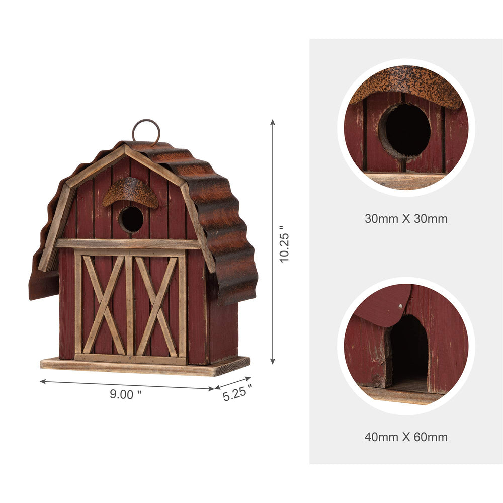 Glitzhome entrance hole and ledge suited for small songbirds