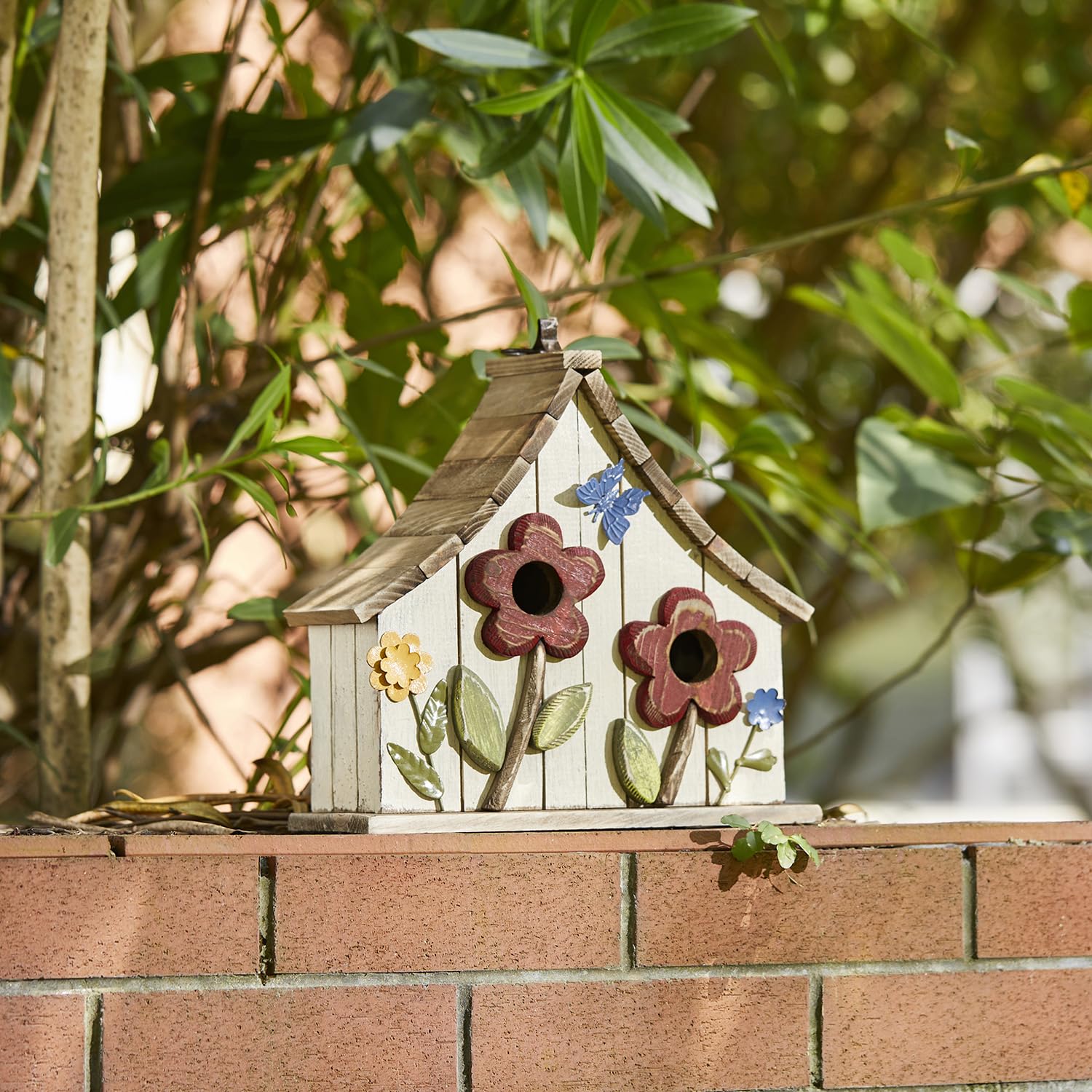 Glitzhome entrance hole and perch detail offering landing spot for small birds