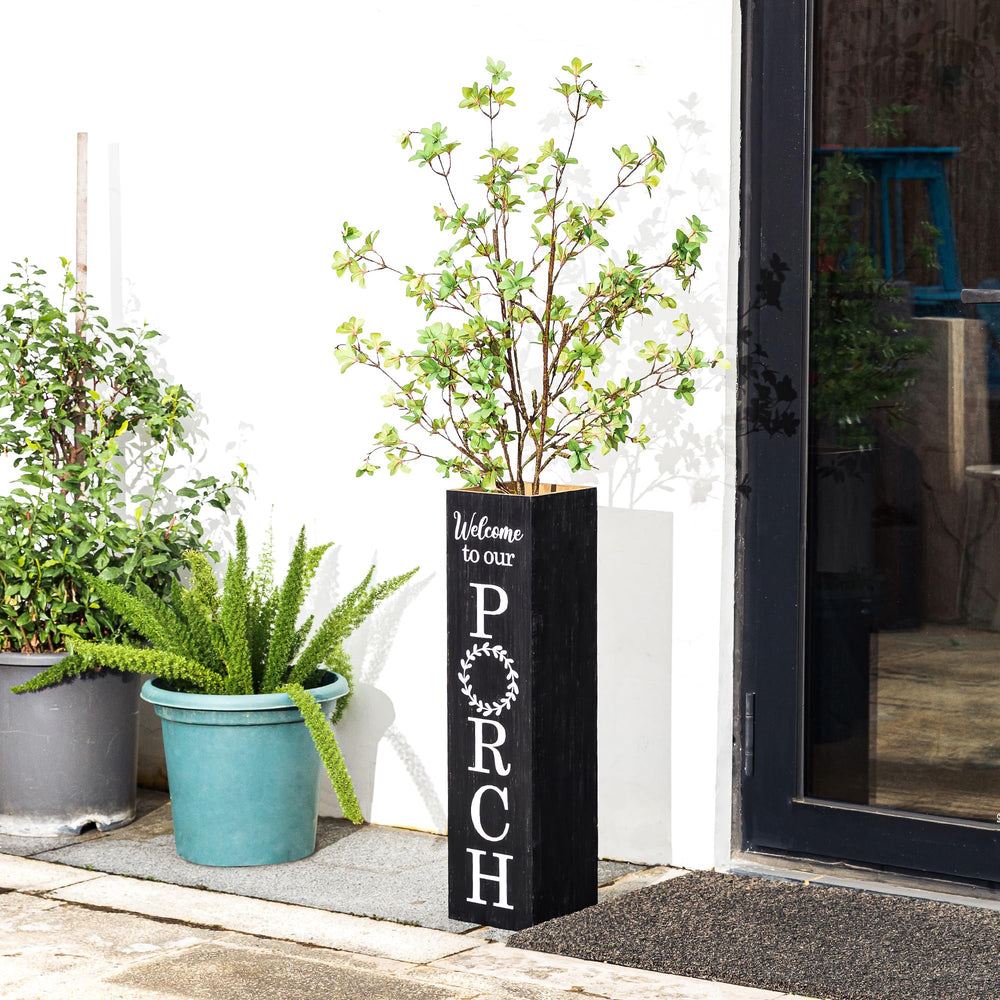 Glitzhome styled on a front entry with lanterns to show coordinated decor benefit