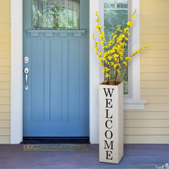 Glitzhome front view sign showing welcome and home contrast