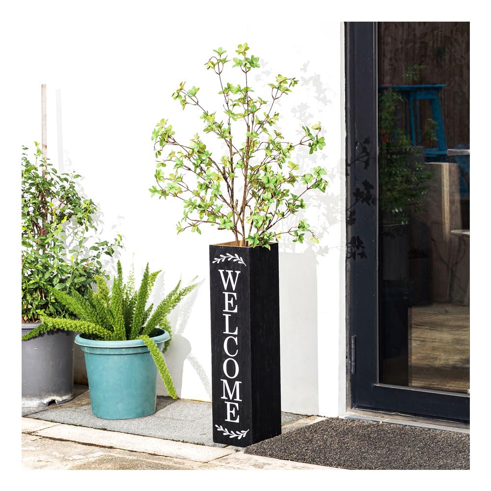 Glitzhome front view of double-sided welcome porch sign for immediate curb appeal
