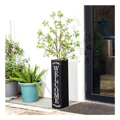 Glitzhome front view of double-sided welcome porch sign for immediate curb appeal