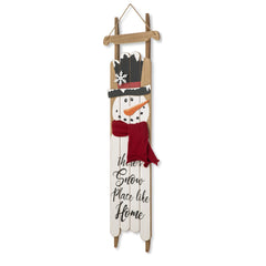 Glitzhome front view showing wooden snowman sign and festive welcome benefit