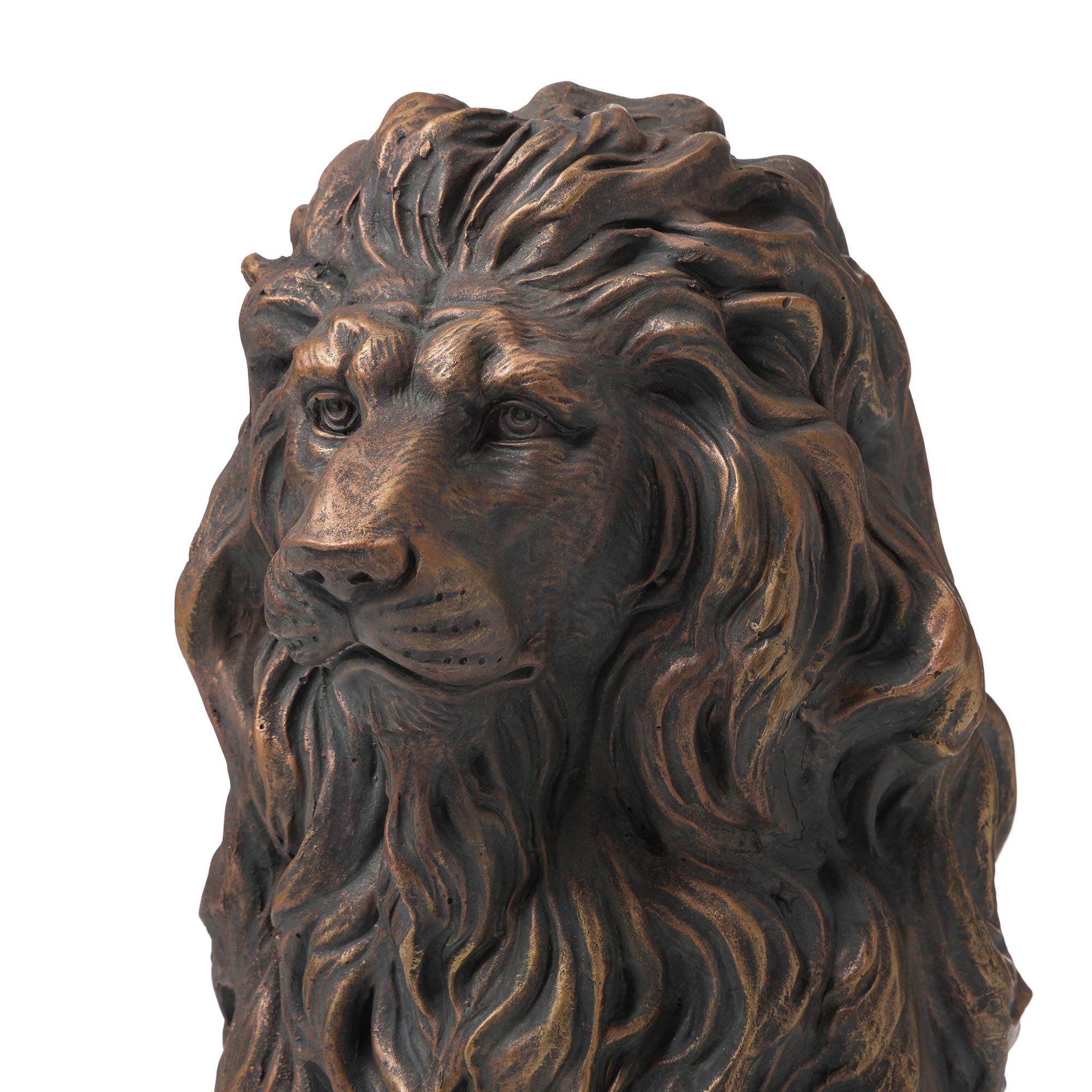 Glitzhome guardian lion close texture showing hand-distressed details and authenticity