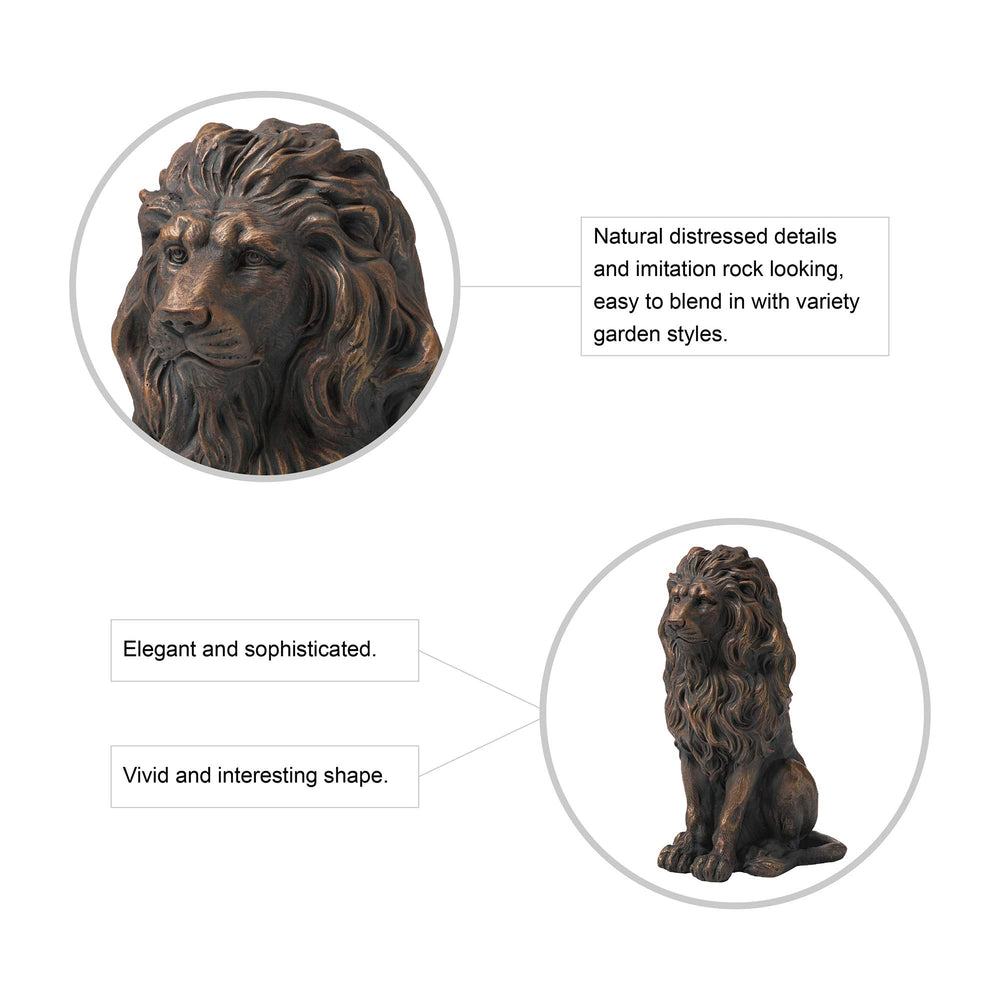 Glitzhome guardian lion on patio setting showing how it enhances outdoor decor