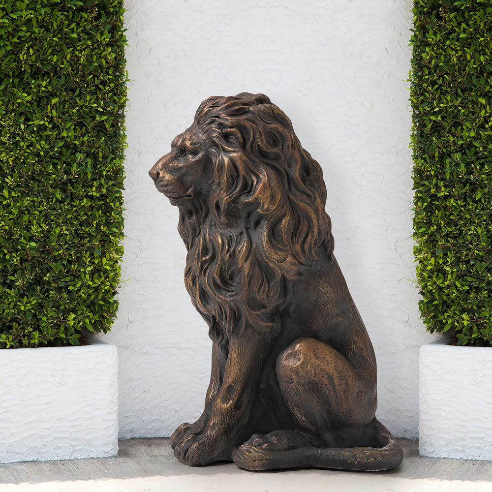 Glitzhome guardian lion side profile highlighting posture and durable materials