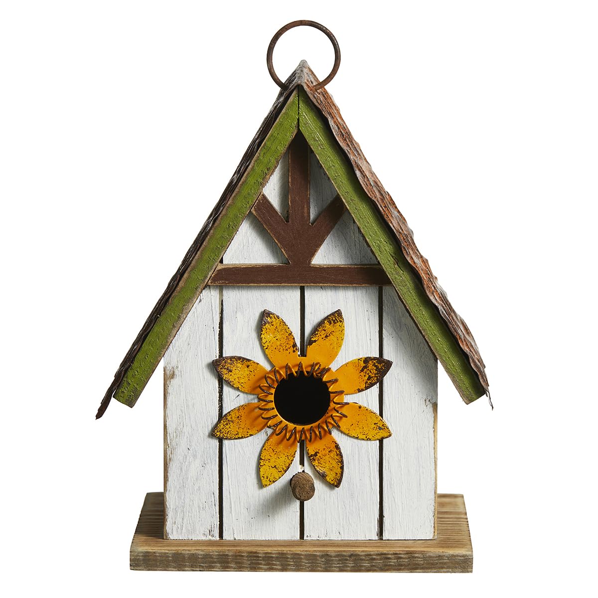 Glitzhome hanging in garden showing natural blending with foliage