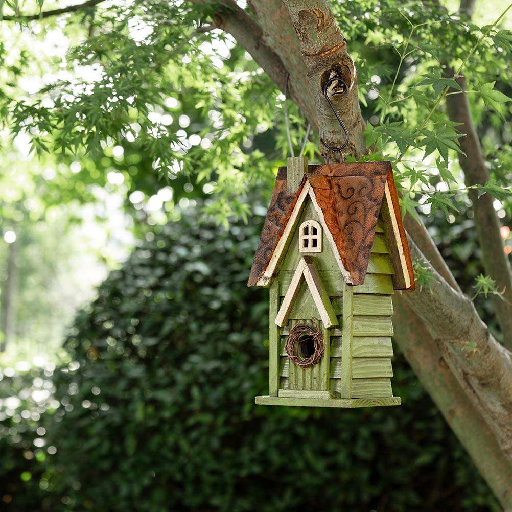 Glitzhome installed by a porch enhancing outdoor décor and bird habitat