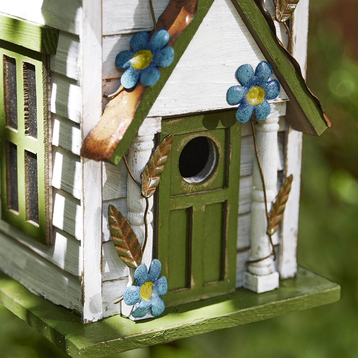 Glitzhome on patio as decorative accent and bird shelter