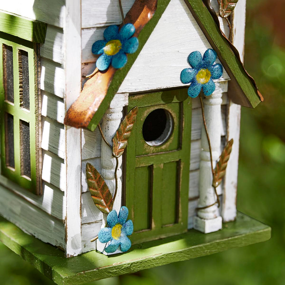 Glitzhome on patio as decorative accent and bird shelter