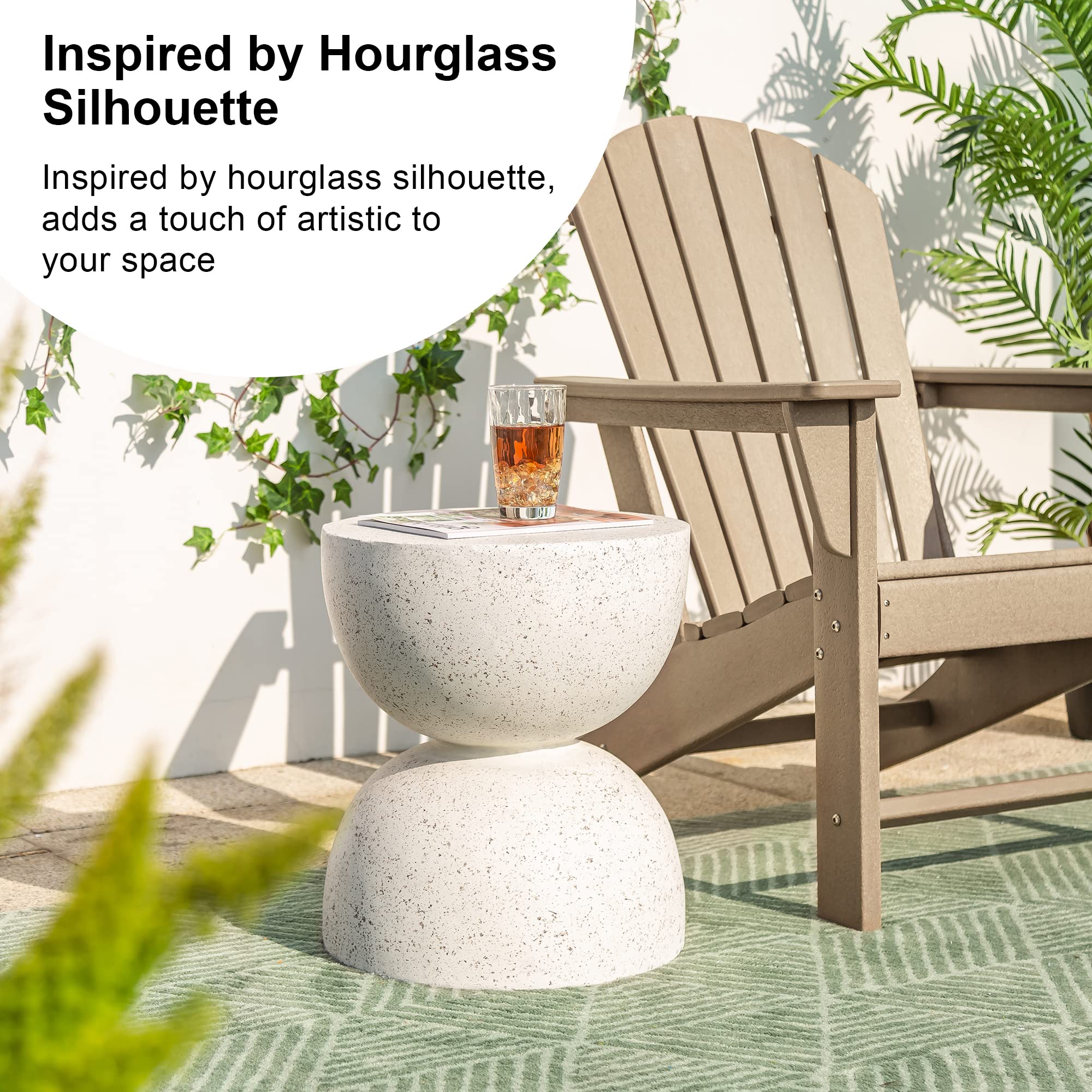 Glitzhome on a covered patio styled with planter for outdoor charm