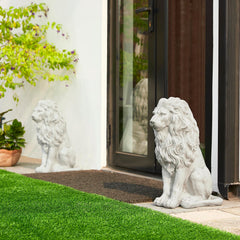 Glitzhome lions flanking a doorway demonstrating formal entrance impact