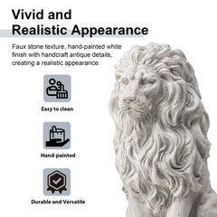 Glitzhome lion side profile highlighting sculpted mane and posture benefit