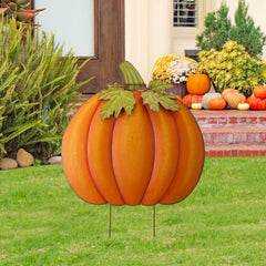 Glitzhome pumpkin front view showing bright colors and curb appeal