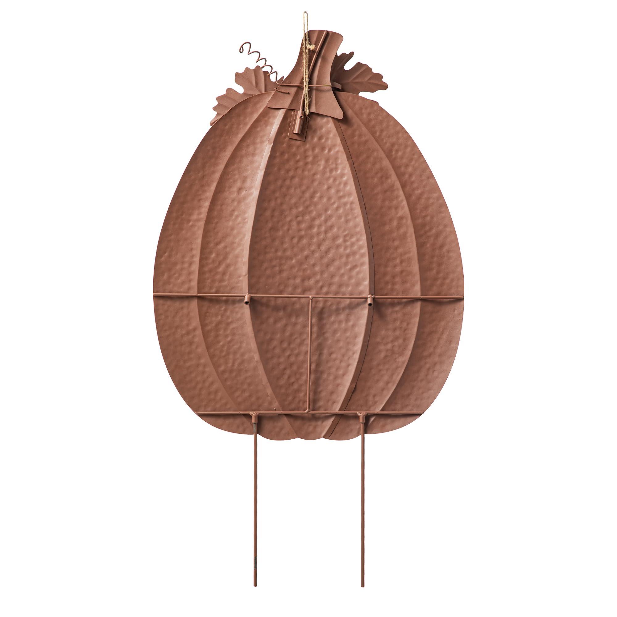 Glitzhome pumpkin next to chair shows size and scale for planning