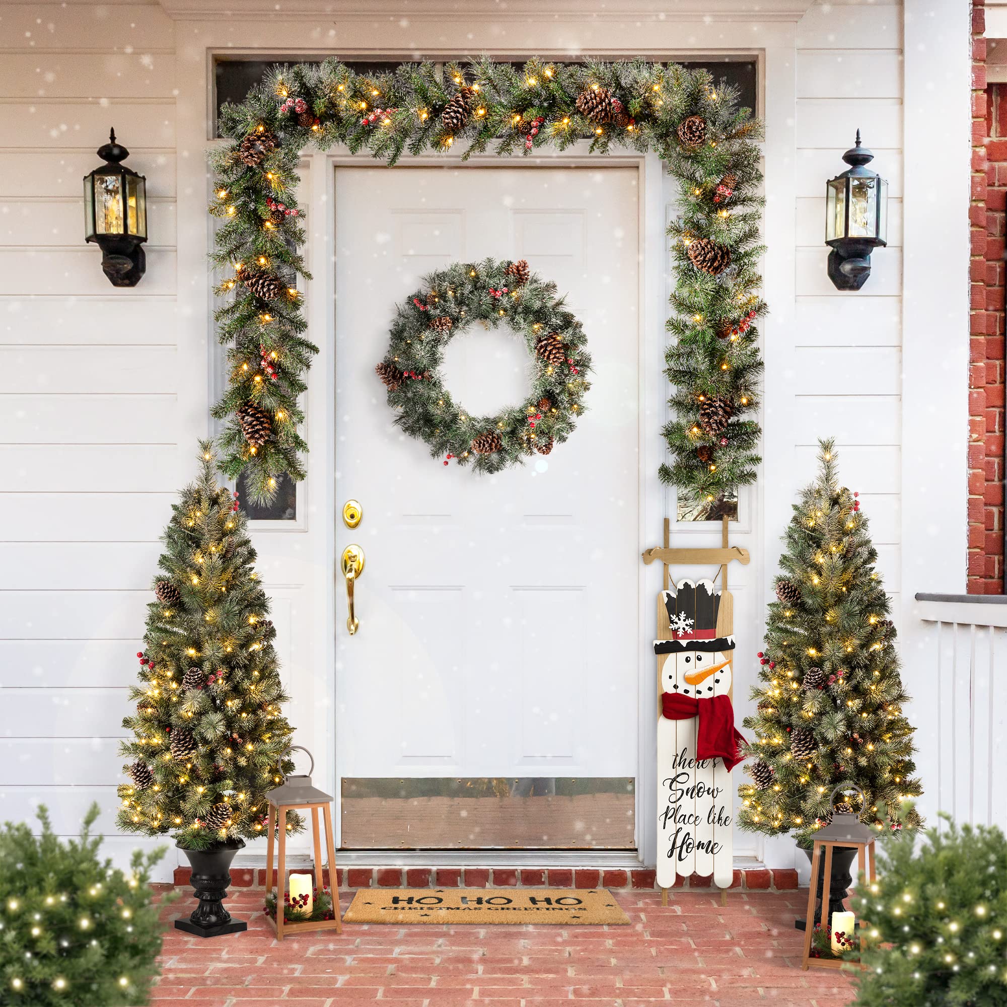 Glitzhome sign beside front door illustrating scale and visual impact benefit