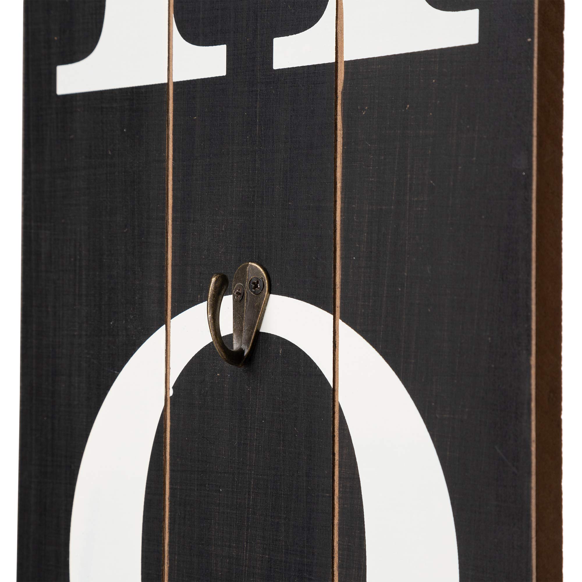Glitzhome sign beside door and planter to show size and styling benefit