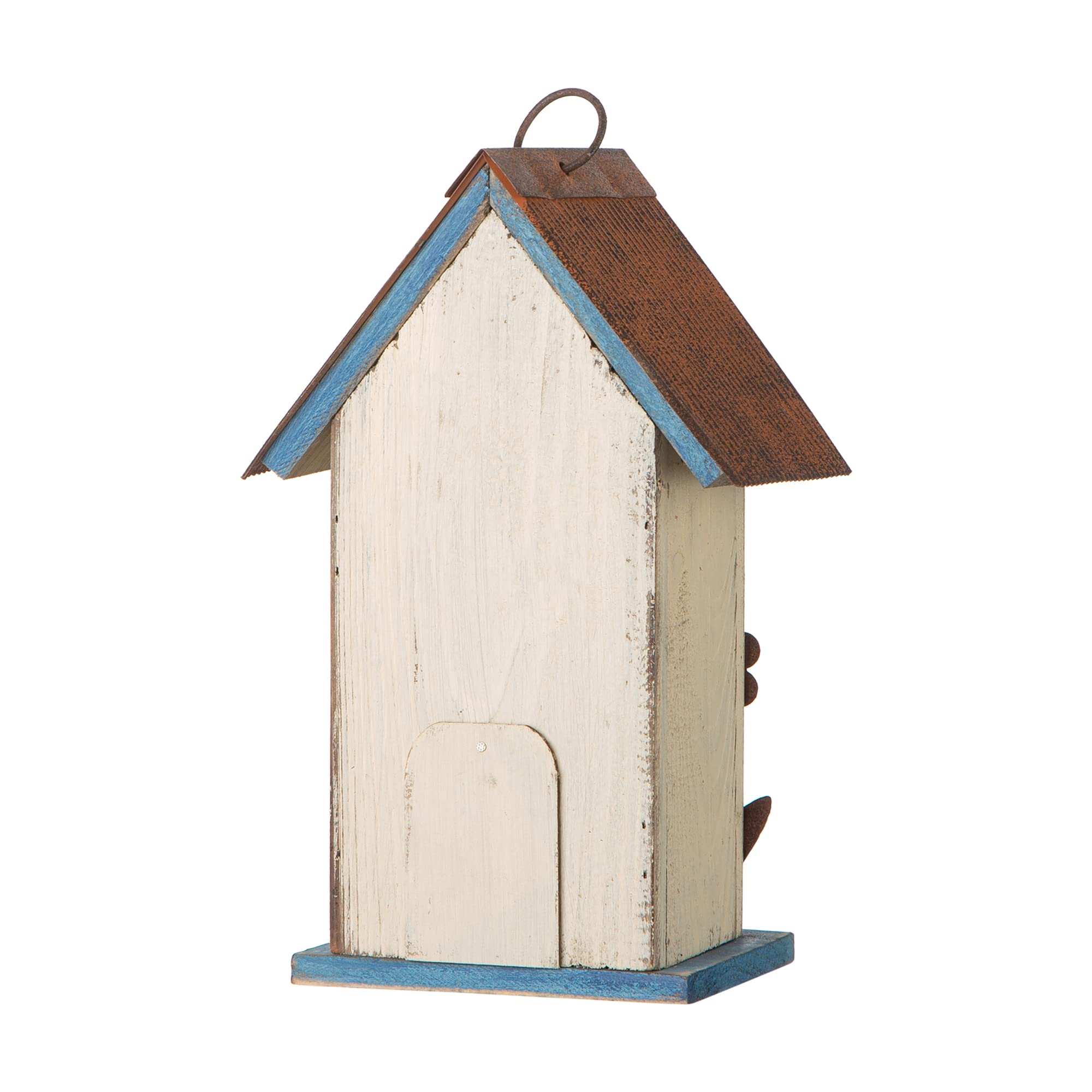 Glitzhome beside measuring tape showing compact nest house size
