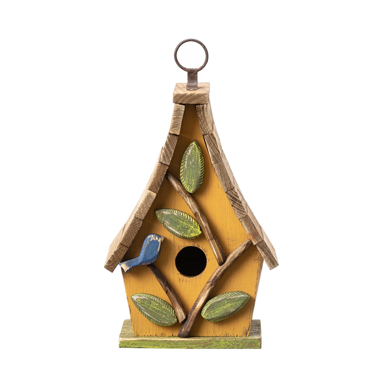 Glitzhome side painted birds and tree motif adding decorative charm