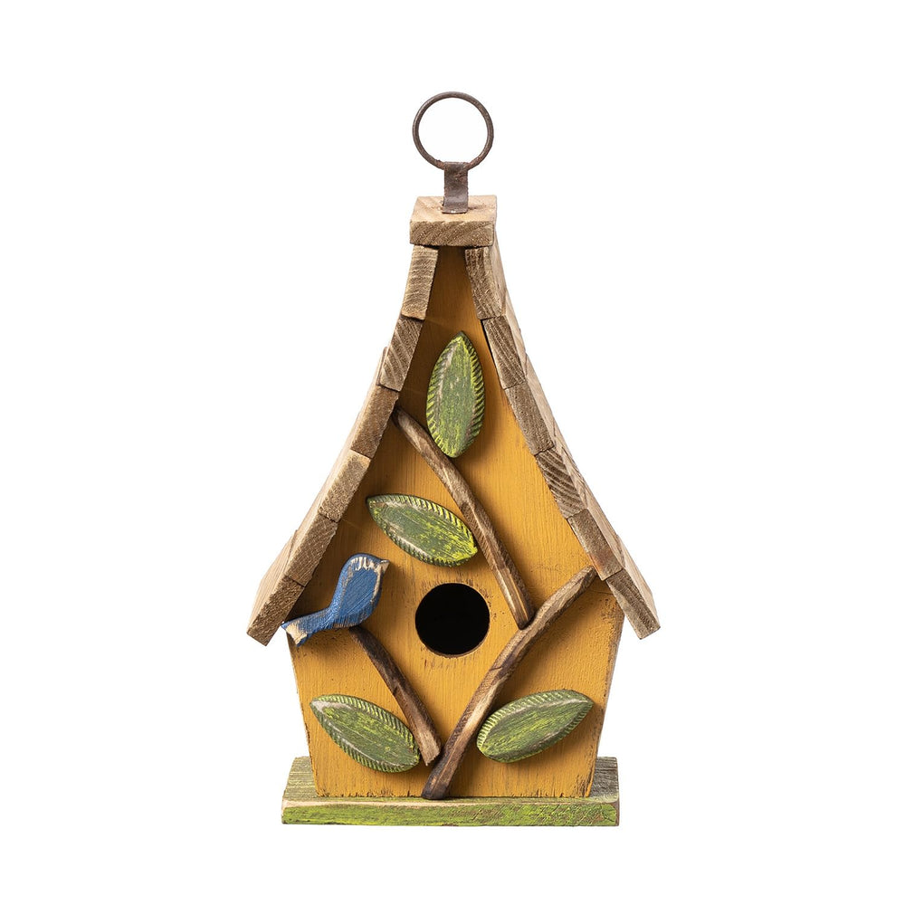Glitzhome side painted birds and tree motif adding decorative charm