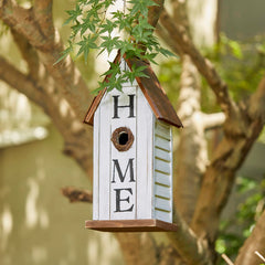 Glitzhome side profile showing entrance hole and perch which helps small birds land safely