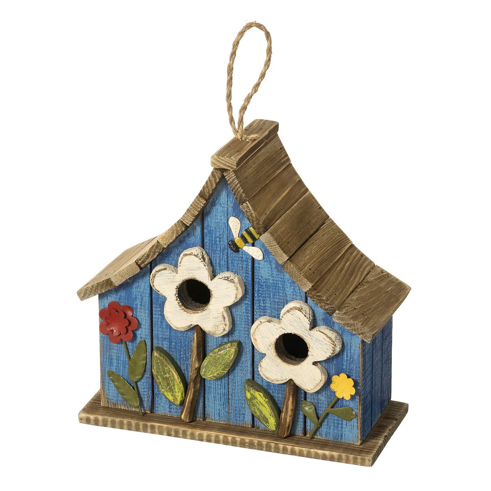 Glitzhome distressed paint texture detail conveys vintage look and garden charm