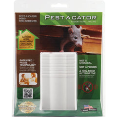 Global Instruments PEST A CATOR 2000 plugged into living room outlet demonstrating discreet, chemical-free rodent deterrent