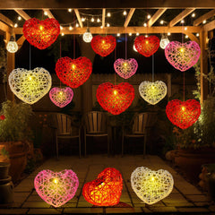 Glooglitter group hanging hearts showing colorful outdoor ambiance benefit