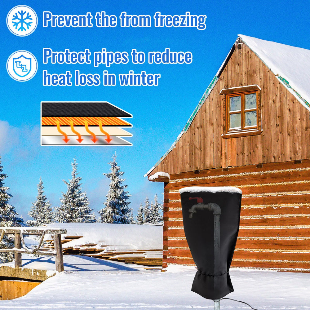 Glooglitter installed on garden faucet providing steady warmth and easier winter use