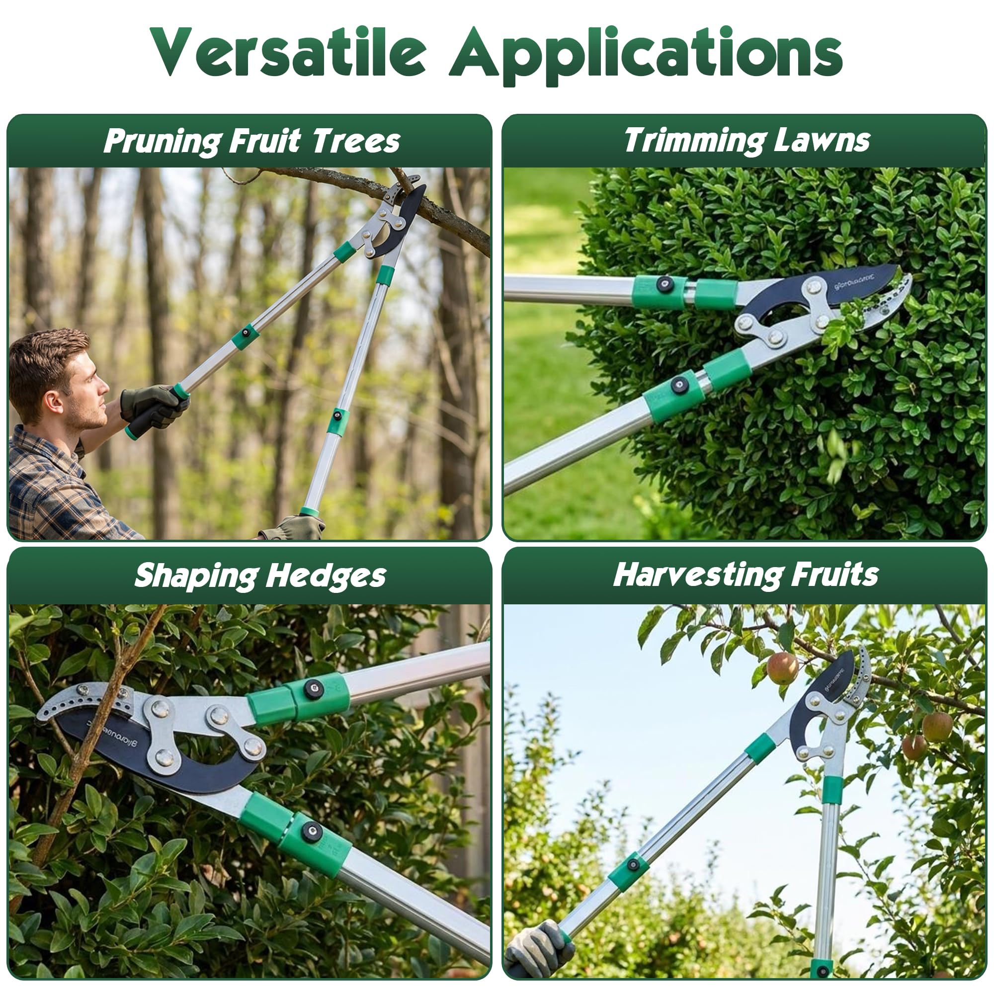 glorousamc loppers collapsed length displayed for compact storage and easier handling benefit