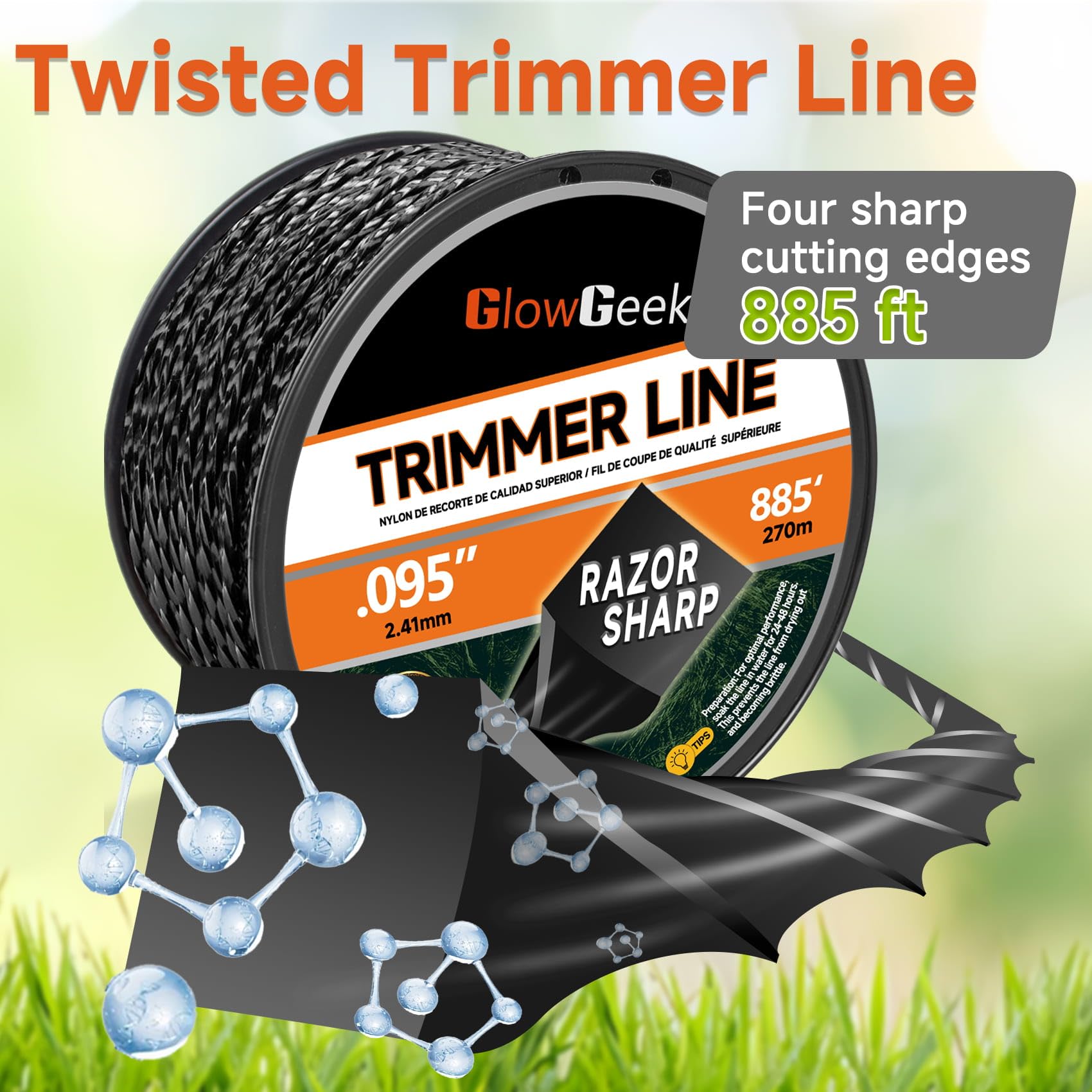 GlowGeek close-up of twisted diamond profile demonstrating smoother cutting and less noise