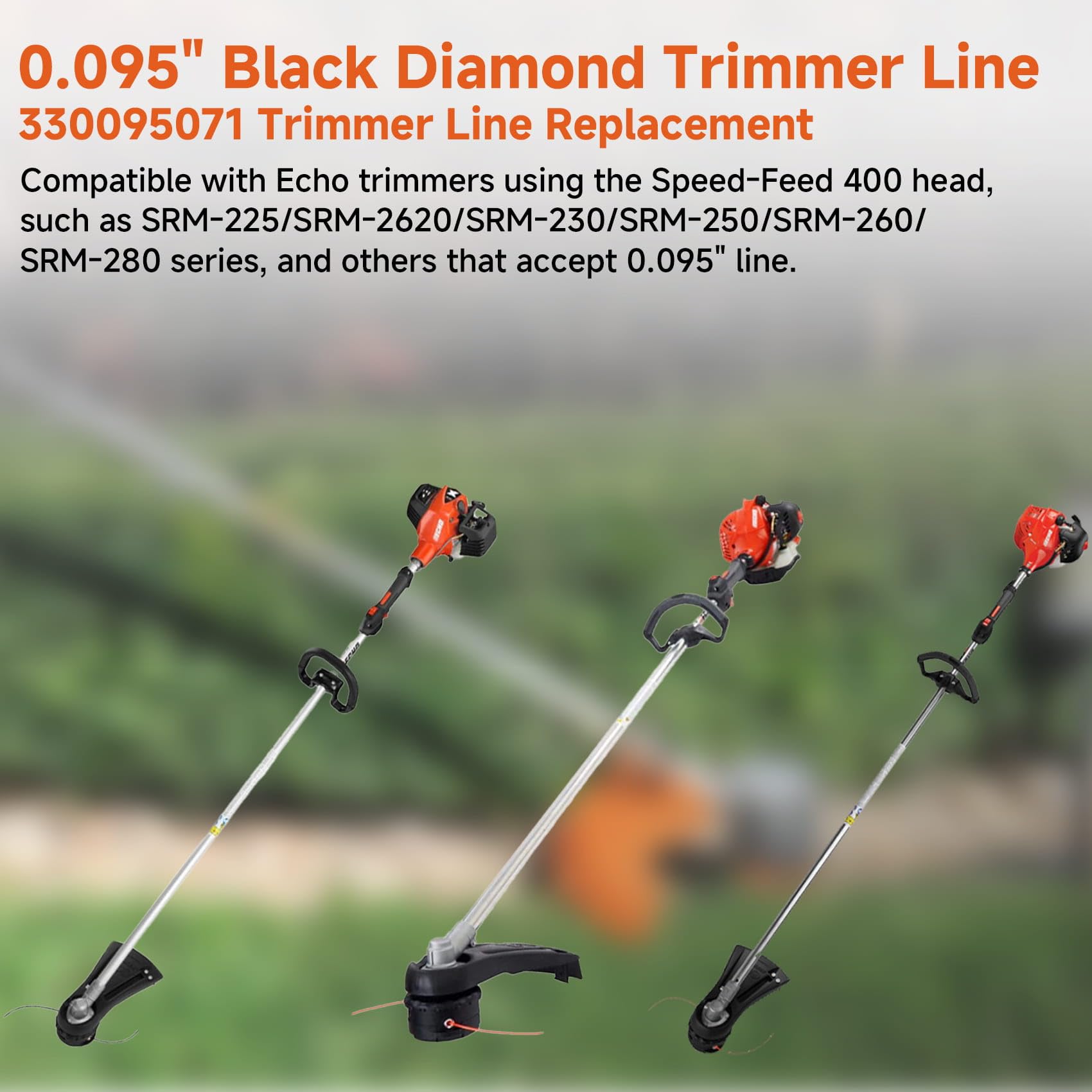 GlowGeek trimmer line in use on grass showing cleaner cuts and reduced vibration